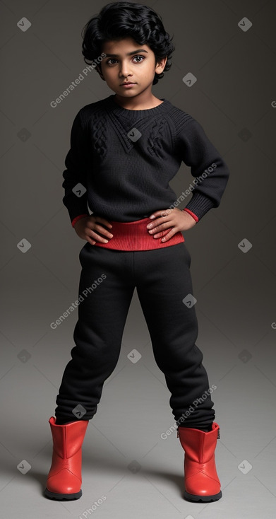 Indian child boy with  black hair