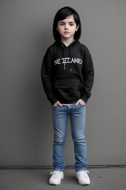 New zealand child boy with  black hair