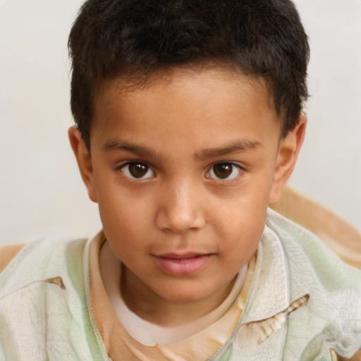 Neutral white child male with short  brown hair and brown eyes