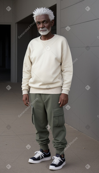 Sudanese 45 years male with  white hair