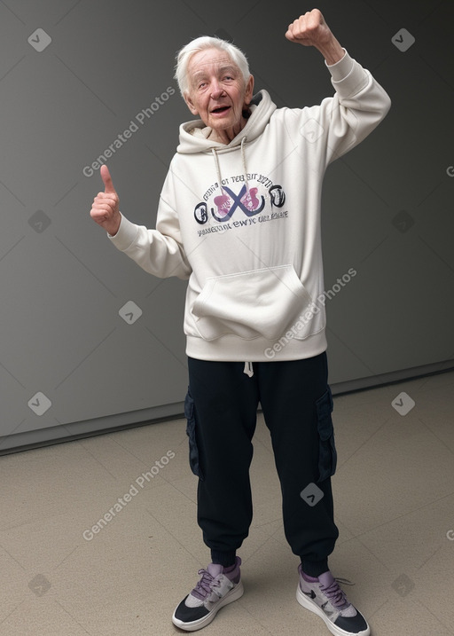 Elderly non-binary with  white hair