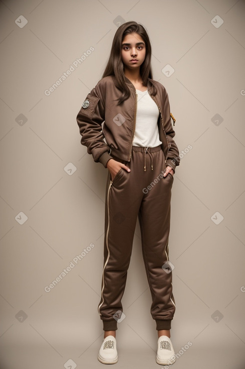 Arab teenager girl with  brown hair