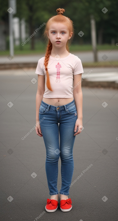 Belarusian child girl with  ginger hair