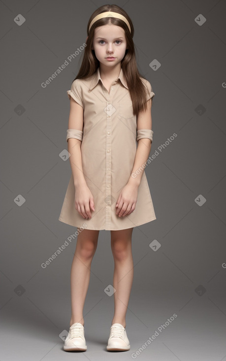 Caucasian child female with  brown hair