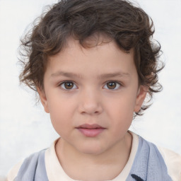 Neutral white child male with short  brown hair and brown eyes
