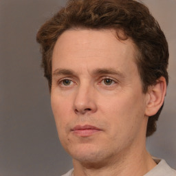 Neutral white adult male with short  brown hair and brown eyes