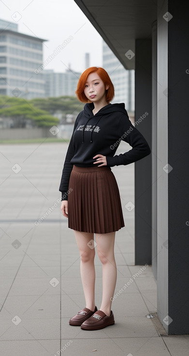 Taiwanese adult female with  ginger hair