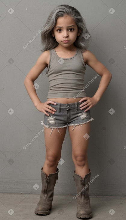 Puerto rican child female with  gray hair