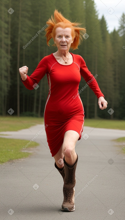 Finnish elderly female with  ginger hair