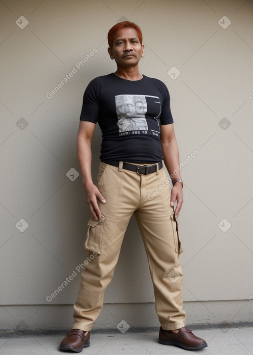 Nepalese middle-aged male with  ginger hair