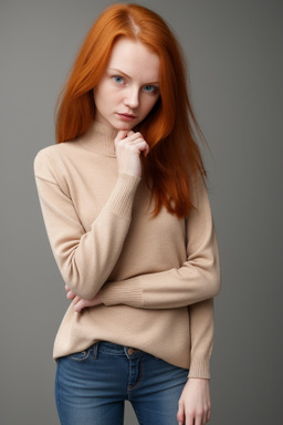 Latvian adult female with  ginger hair