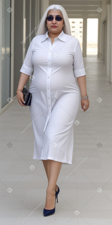 Kuwaiti middle-aged female with  white hair