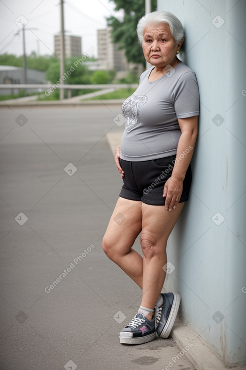 Uzbek elderly female with  gray hair