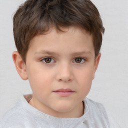 Neutral white child male with short  brown hair and brown eyes