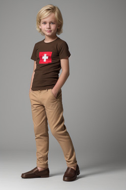 Swiss child boy with  blonde hair