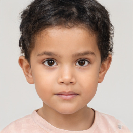 Neutral white child male with short  brown hair and brown eyes