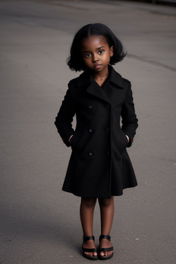 African american child female with  black hair