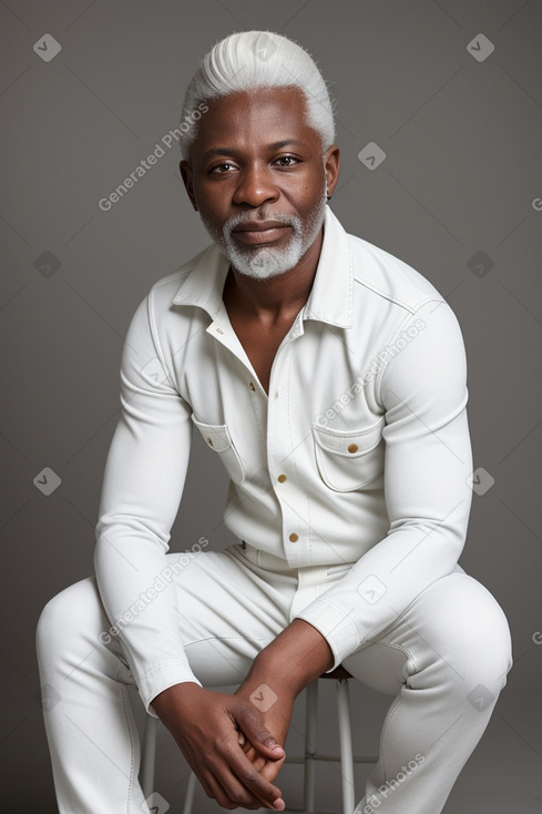 Nigerian 45 years male with  white hair