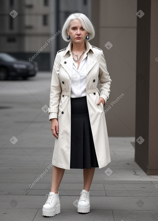 Croatian middle-aged female with  white hair