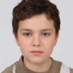 Neutral white child male with short  brown hair and brown eyes