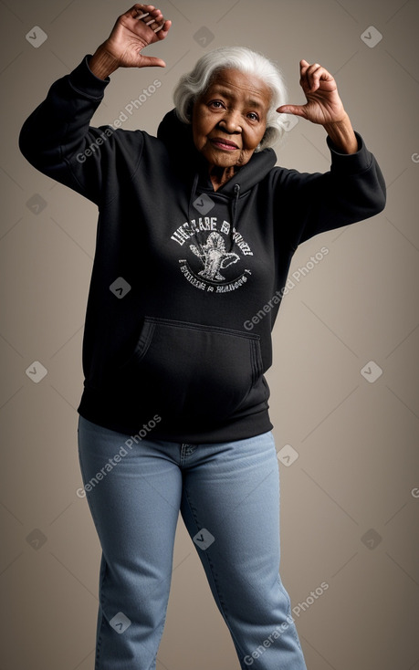 African elderly female with  black hair