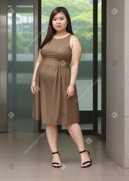 Singaporean adult female with  brown hair