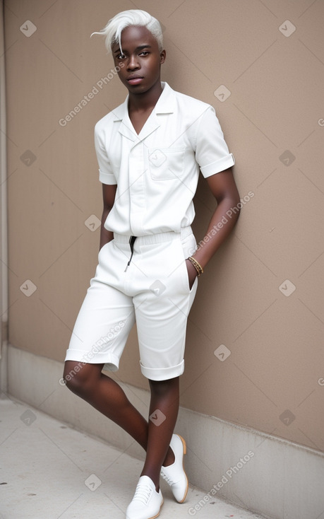 Ghanaian young adult male with  white hair