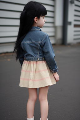 German child girl with  black hair