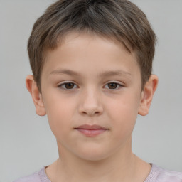 Neutral white child male with short  brown hair and brown eyes