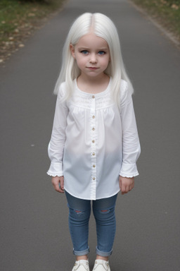 Austrian child female with  white hair