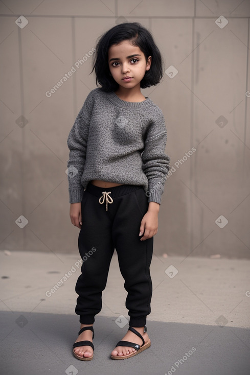 Libyan child female with  black hair