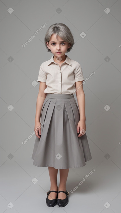 Italian child female with  gray hair