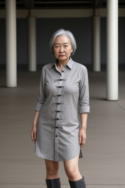 Chinese 45 years female with  gray hair