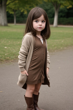 French child female with  brown hair