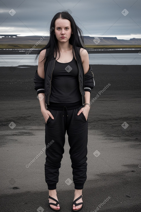 Icelandic young adult female with  black hair