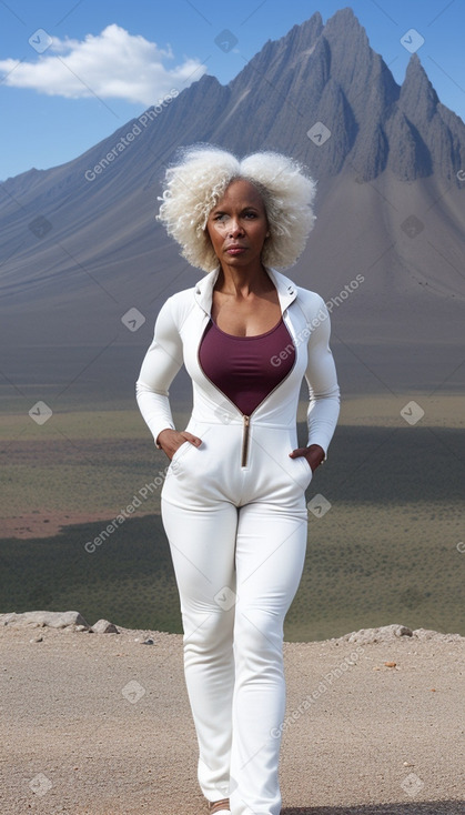 African 45 years female with  white hair