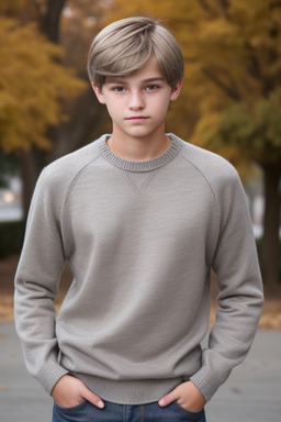 Teenager boy with  gray hair