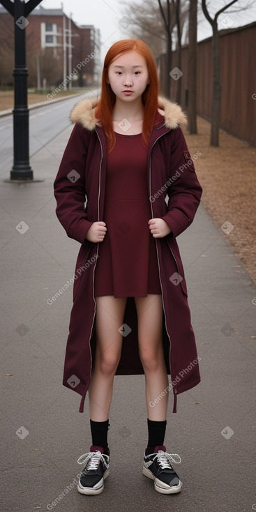 Mongolian teenager girl with  ginger hair