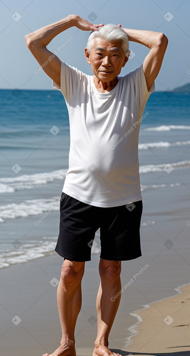 Japanese elderly male with  white hair