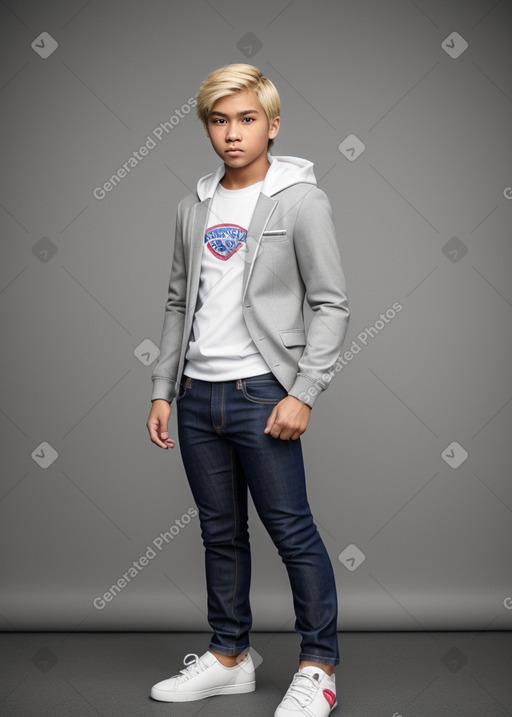 Filipino teenager boy with  blonde hair