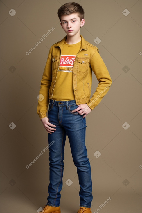 Ukrainian teenager boy with  brown hair