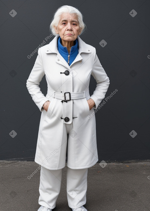 Ecuadorian elderly female with  white hair