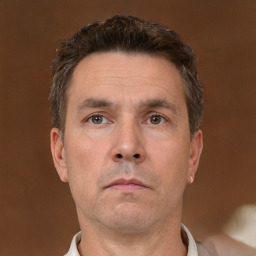 Neutral white adult male with short  brown hair and brown eyes