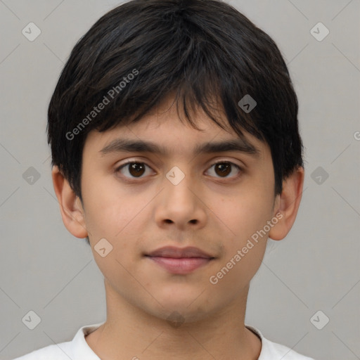 Neutral asian young-adult male with short  brown hair and brown eyes