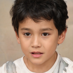 Neutral white child male with short  brown hair and brown eyes