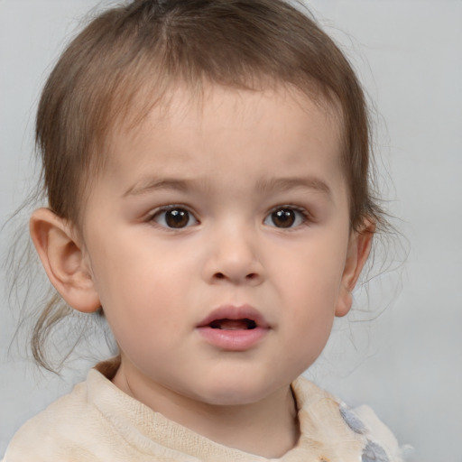 Neutral white child male with medium  brown hair and brown eyes