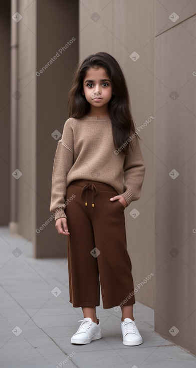 Arab child girl with  brown hair