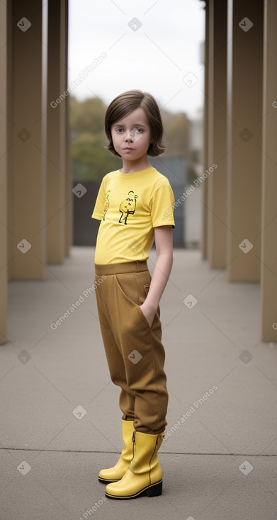 Belgian child non-binary with  brown hair