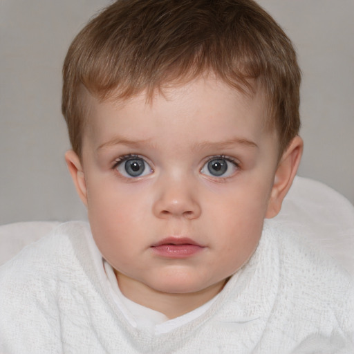 Neutral white child male with short  brown hair and brown eyes