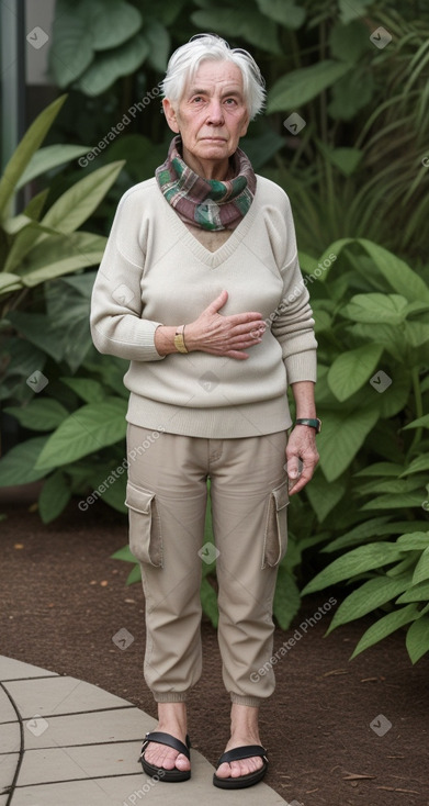 Elderly non-binary with  white hair